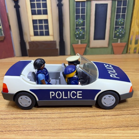 Vintage 1997 Playmobil Police Car Vehicle 90's Toy with 3 Police Figures - Picture 4 of 12